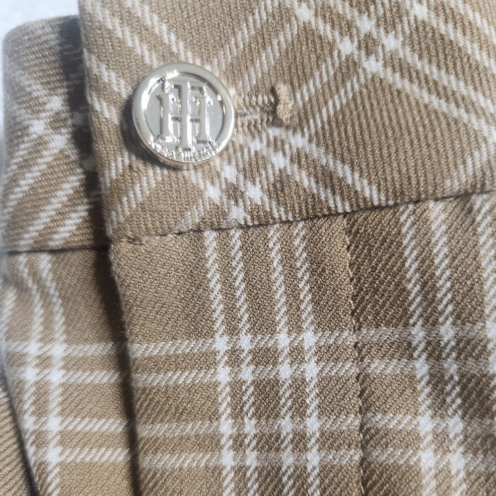 Tommy Hilfiger Brown And White Plaid Berkshire Ankle Womens Pants Size Small - Picture 5 of 8